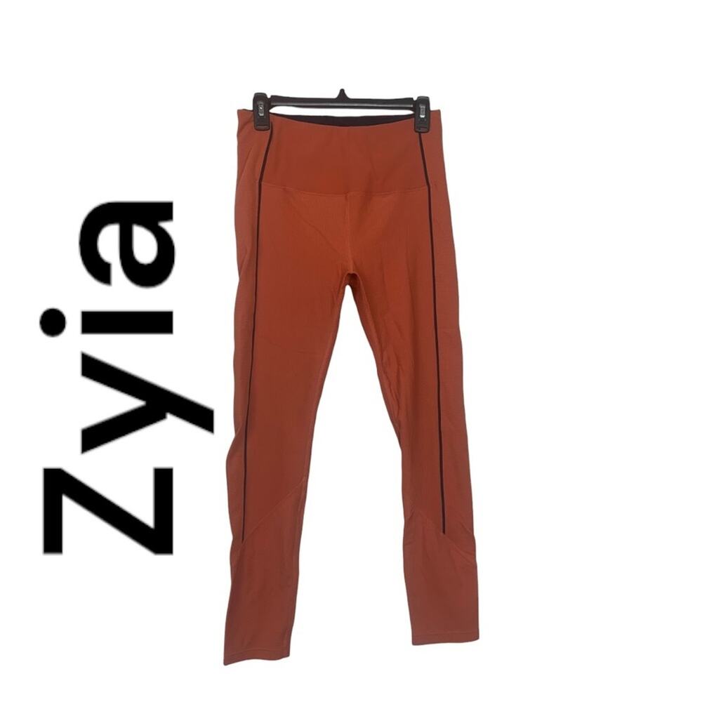 Zyia Active womens 14 16 xl burnt orange ribbed leggings athletic lulu gym work